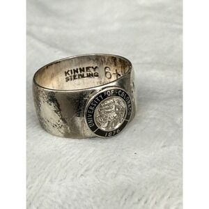 Vintage University of Colorado 1876 Kinney Sterling size 6